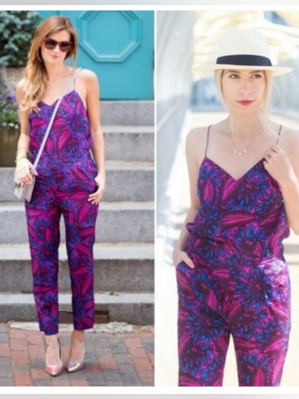 JCrew 100% silk Spaghetti-Strap Floral Print Jumpsuit